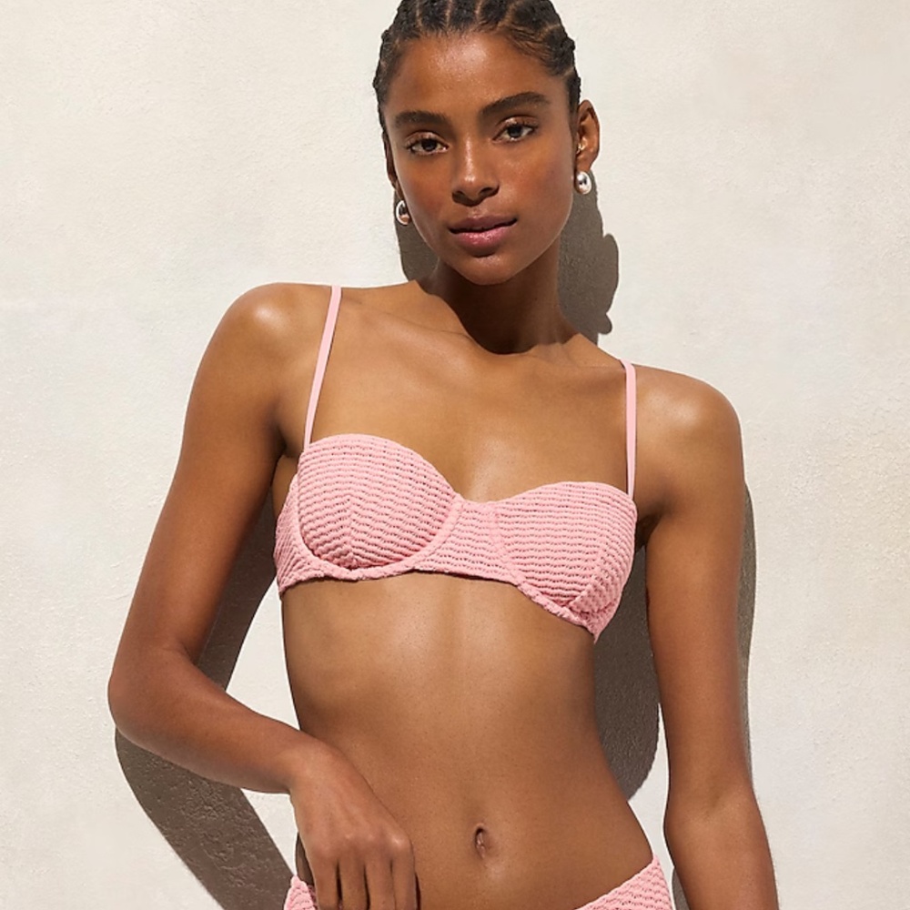 J Crew crochet balconette underwire bikini top